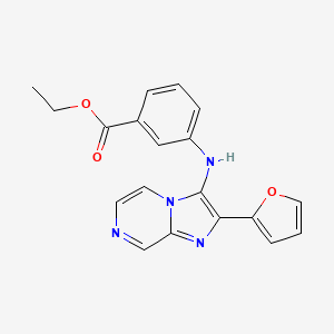 molecular formula C19H16N4O3 B11294815 Ethyl 3-{[2-(furan-2-yl)imidazo[1,2-a]pyrazin-3-yl]amino}benzoate 