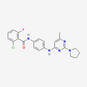 2-Chloro-6-fluoro-N-(4-{[6-methyl-2-(pyrrolidin-1-YL)pyrimidin-4-YL]amino}phenyl)benzamide