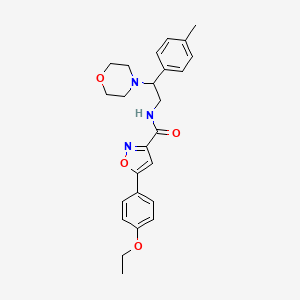 molecular formula C25H29N3O4 B11294836 5-(4-ethoxyphenyl)-N-[2-(4-methylphenyl)-2-(morpholin-4-yl)ethyl]-1,2-oxazole-3-carboxamide 