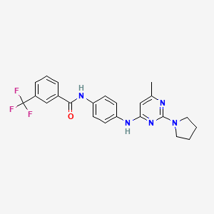 N-(4-{[6-Methyl-2-(pyrrolidin-1-YL)pyrimidin-4-YL]amino}phenyl)-3-(trifluoromethyl)benzamide