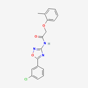 molecular formula C17H14ClN3O3 B11294857 N-[5-(3-chlorophenyl)-1,2,4-oxadiazol-3-yl]-2-(2-methylphenoxy)acetamide 