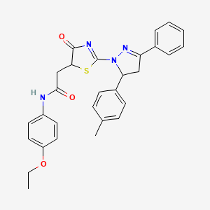 N-(4-ethoxyphenyl)-2-{2-[5-(4-methylphenyl)-3-phenyl-4,5-dihydro-1H-pyrazol-1-yl]-4-oxo-4,5-dihydro-1,3-thiazol-5-yl}acetamide