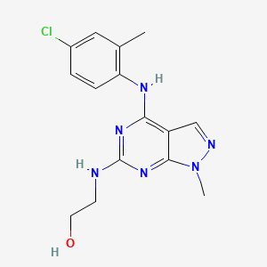 2-({4-[(4-chloro-2-methylphenyl)amino]-1-methyl-1H-pyrazolo[3,4-d]pyrimidin-6-yl}amino)ethanol