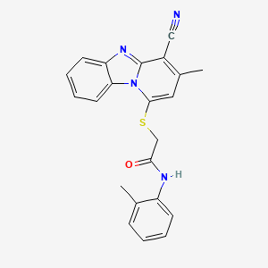 2-[(4-cyano-3-methylpyrido[1,2-a]benzimidazol-1-yl)sulfanyl]-N-(2-methylphenyl)acetamide