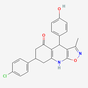 7-(4-Chlorophenyl)-4-(4-hydroxyphenyl)-3-methyl-4,6,7,8-tetrahydro[1,2]oxazolo[5,4-b]quinolin-5-ol