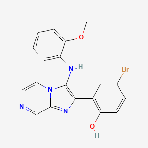 4-Bromo-2-{3-[(2-methoxyphenyl)amino]imidazo[1,2-a]pyrazin-2-yl}phenol