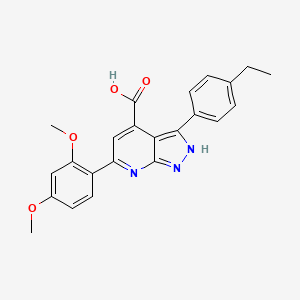 6-(2,4-dimethoxyphenyl)-3-(4-ethylphenyl)-1H-pyrazolo[3,4-b]pyridine-4-carboxylic acid