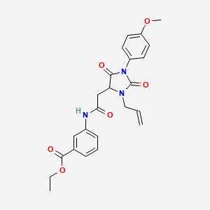 Ethyl 3-({[1-(4-methoxyphenyl)-2,5-dioxo-3-(prop-2-en-1-yl)imidazolidin-4-yl]acetyl}amino)benzoate