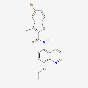 molecular formula C21H17BrN2O3 B11294962 5-bromo-N-(8-ethoxyquinolin-5-yl)-3-methyl-1-benzofuran-2-carboxamide 