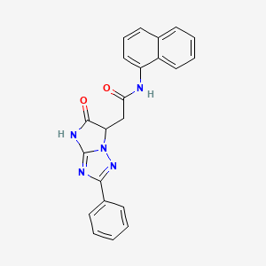 molecular formula C22H17N5O2 B11295023 N-(naphthalen-1-yl)-2-(5-oxo-2-phenyl-5,6-dihydro-4H-imidazo[1,2-b][1,2,4]triazol-6-yl)acetamide 