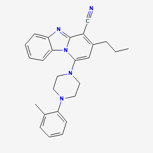 molecular formula C26H27N5 B11295035 1-[4-(2-Methylphenyl)piperazin-1-yl]-3-propylpyrido[1,2-a]benzimidazole-4-carbonitrile 