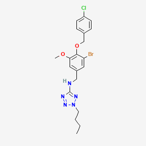 molecular formula C20H23BrClN5O2 B11295087 N-{3-bromo-4-[(4-chlorobenzyl)oxy]-5-methoxybenzyl}-2-butyl-2H-tetrazol-5-amine 