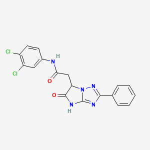 molecular formula C18H13Cl2N5O2 B11295107 N-(3,4-dichlorophenyl)-2-(5-oxo-2-phenyl-5,6-dihydro-4H-imidazo[1,2-b][1,2,4]triazol-6-yl)acetamide 