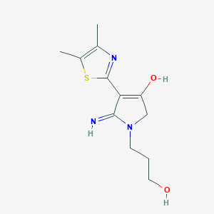 molecular formula C12H17N3O2S B11295117 5-amino-4-(4,5-dimethyl-1,3-thiazol-2-yl)-1-(3-hydroxypropyl)-1,2-dihydro-3H-pyrrol-3-one 