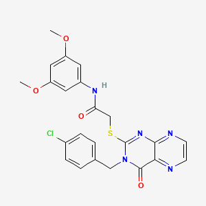 molecular formula C23H20ClN5O4S B11295139 2-({3-[(4-chlorophenyl)methyl]-4-oxo-3,4-dihydropteridin-2-yl}sulfanyl)-N-(3,5-dimethoxyphenyl)acetamide 