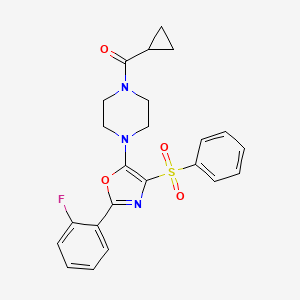 Cyclopropyl{4-[2-(2-fluorophenyl)-4-(phenylsulfonyl)-1,3-oxazol-5-yl]piperazin-1-yl}methanone