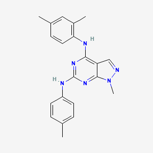 molecular formula C21H22N6 B11295200 N~4~-(2,4-dimethylphenyl)-1-methyl-N~6~-(4-methylphenyl)-1H-pyrazolo[3,4-d]pyrimidine-4,6-diamine 