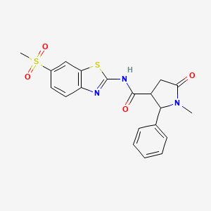 1-methyl-N-[6-(methylsulfonyl)-1,3-benzothiazol-2-yl]-5-oxo-2-phenylpyrrolidine-3-carboxamide