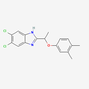 molecular formula C17H16Cl2N2O B11295234 5,6-dichloro-2-[1-(3,4-dimethylphenoxy)ethyl]-1H-benzimidazole 