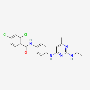 molecular formula C20H19Cl2N5O B11295265 2,4-dichloro-N-(4-{[2-(ethylamino)-6-methylpyrimidin-4-yl]amino}phenyl)benzamide 