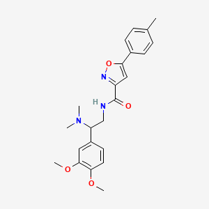 molecular formula C23H27N3O4 B11295275 N-[2-(3,4-dimethoxyphenyl)-2-(dimethylamino)ethyl]-5-(4-methylphenyl)-1,2-oxazole-3-carboxamide 