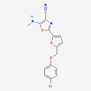 2-{5-[(4-Bromophenoxy)methyl]furan-2-yl}-5-(methylamino)-1,3-oxazole-4-carbonitrile