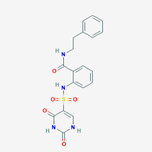 2-{[(2-hydroxy-6-oxo-1,6-dihydropyrimidin-5-yl)sulfonyl]amino}-N-(2-phenylethyl)benzamide