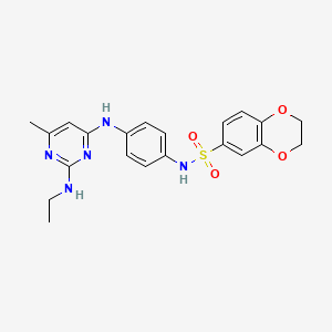 N-(4-{[2-(ethylamino)-6-methylpyrimidin-4-yl]amino}phenyl)-2,3-dihydro-1,4-benzodioxine-6-sulfonamide