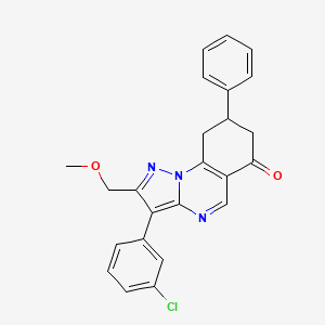 molecular formula C24H20ClN3O2 B11295302 3-(3-chlorophenyl)-2-(methoxymethyl)-8-phenyl-8,9-dihydropyrazolo[1,5-a]quinazolin-6(7H)-one 