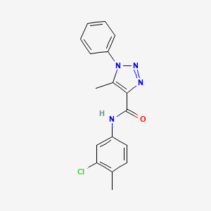 molecular formula C17H15ClN4O B11295310 N-(3-chloro-4-methylphenyl)-5-methyl-1-phenyl-1H-1,2,3-triazole-4-carboxamide 