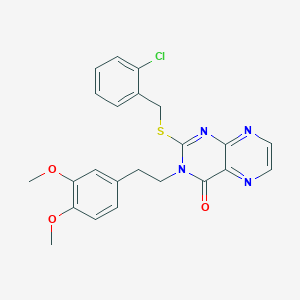 2-{[(2-Chlorophenyl)methyl]sulfanyl}-3-[2-(3,4-dimethoxyphenyl)ethyl]-3,4-dihydropteridin-4-one