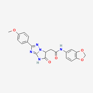 N-(1,3-benzodioxol-5-yl)-2-[2-(4-methoxyphenyl)-5-oxo-5,6-dihydro-4H-imidazo[1,2-b][1,2,4]triazol-6-yl]acetamide