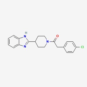 molecular formula C20H20ClN3O B11295325 2-{1-[(4-chlorophenyl)acetyl]piperidin-4-yl}-1H-benzimidazole 