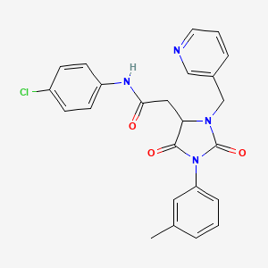 N-(4-chlorophenyl)-2-[1-(3-methylphenyl)-2,5-dioxo-3-(pyridin-3-ylmethyl)imidazolidin-4-yl]acetamide