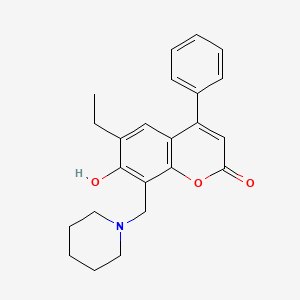 6-ethyl-7-hydroxy-4-phenyl-8-(piperidin-1-ylmethyl)-2H-chromen-2-one