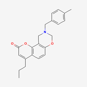 9-(4-methylbenzyl)-4-propyl-9,10-dihydro-2H,8H-chromeno[8,7-e][1,3]oxazin-2-one