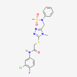 N-(3-chloro-4-fluorophenyl)-2-[(4-methyl-5-{[(methylsulfonyl)(phenyl)amino]methyl}-4H-1,2,4-triazol-3-yl)sulfanyl]acetamide