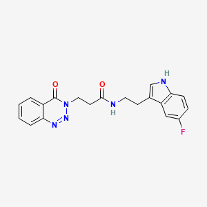 molecular formula C20H18FN5O2 B11295374 N-[2-(5-fluoro-1H-indol-3-yl)ethyl]-3-(4-oxo-1,2,3-benzotriazin-3(4H)-yl)propanamide 