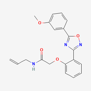 molecular formula C20H19N3O4 B11295381 2-{2-[5-(3-methoxyphenyl)-1,2,4-oxadiazol-3-yl]phenoxy}-N-(prop-2-en-1-yl)acetamide 