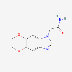 2-(2-methyl-6,7-dihydro-1H-[1,4]dioxino[2,3-f]benzimidazol-1-yl)acetamide