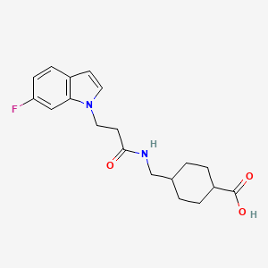 trans-4-({[3-(6-fluoro-1H-indol-1-yl)propanoyl]amino}methyl)cyclohexanecarboxylic acid