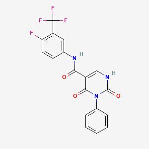 molecular formula C18H11F4N3O3 B11295449 N-[4-fluoro-3-(trifluoromethyl)phenyl]-2,4-dioxo-3-phenyl-1,2,3,4-tetrahydropyrimidine-5-carboxamide 