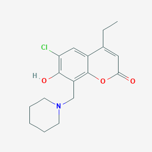 molecular formula C17H20ClNO3 B11295474 6-chloro-4-ethyl-7-hydroxy-8-(piperidin-1-ylmethyl)-2H-chromen-2-one 