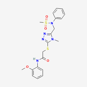 molecular formula C20H23N5O4S2 B11295509 N-(2-methoxyphenyl)-2-[(4-methyl-5-{[(methylsulfonyl)(phenyl)amino]methyl}-4H-1,2,4-triazol-3-yl)sulfanyl]acetamide 