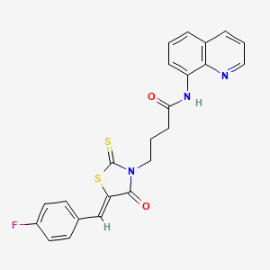 4-[(5Z)-5-(4-fluorobenzylidene)-4-oxo-2-thioxo-1,3-thiazolidin-3-yl]-N-(quinolin-8-yl)butanamide