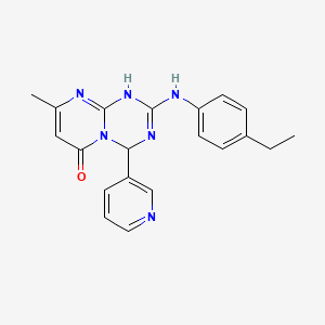 2-[(4-ethylphenyl)amino]-8-methyl-4-(pyridin-3-yl)-1,4-dihydro-6H-pyrimido[1,2-a][1,3,5]triazin-6-one