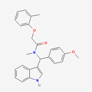 N-[1H-indol-3-yl(4-methoxyphenyl)methyl]-N-methyl-2-(2-methylphenoxy)acetamide