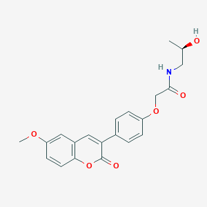 molecular formula C21H21NO6 B11295580 N-[(2R)-2-hydroxypropyl]-2-[4-(6-methoxy-2-oxo-2H-chromen-3-yl)phenoxy]acetamide 