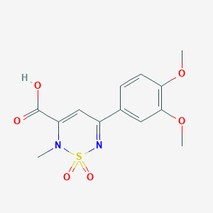 molecular formula C13H14N2O6S B11295590 5-(3,4-dimethoxyphenyl)-2-methyl-1,1-dioxo-1,2,6-thiadiazine-3-carboxylic acid 