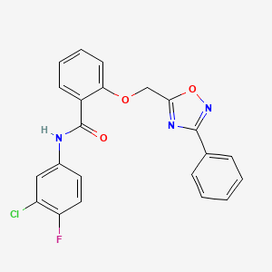 N-(3-chloro-4-fluorophenyl)-2-[(3-phenyl-1,2,4-oxadiazol-5-yl)methoxy]benzamide